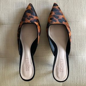 Schutz calf hair pony mule